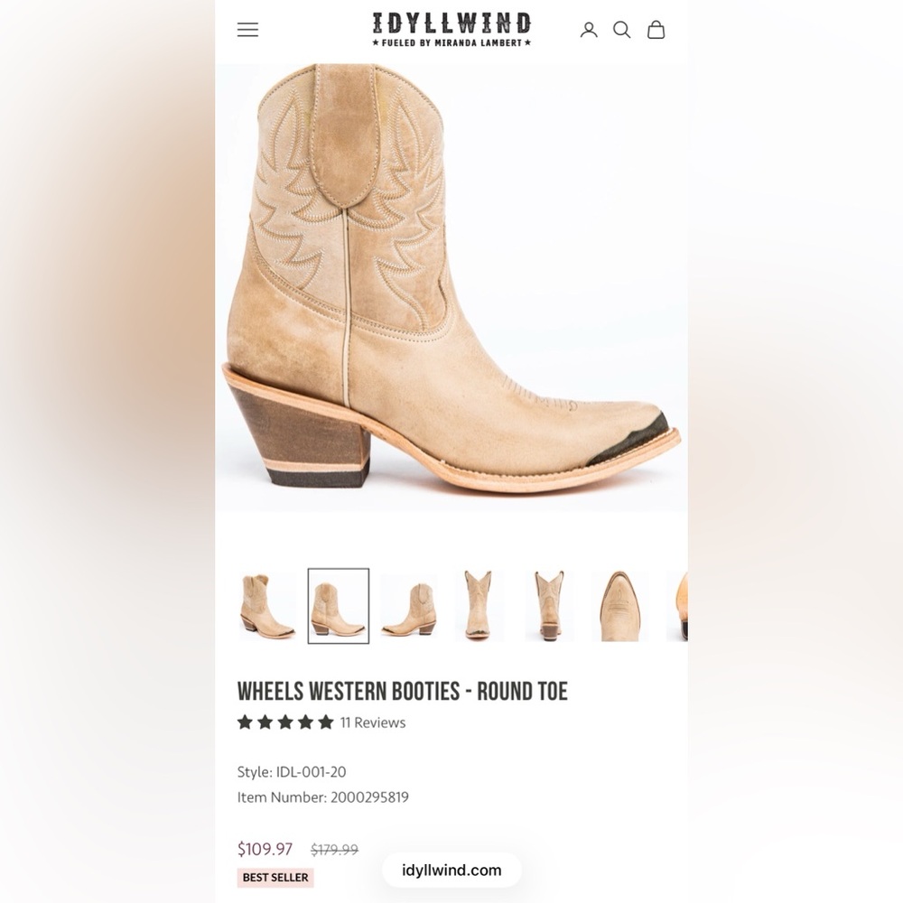 Idyllwind Cream Western Booties